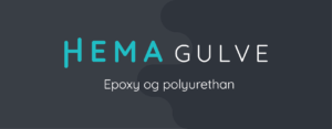 Logo for Hema Gulve med teksten Epoxy og polyurethan