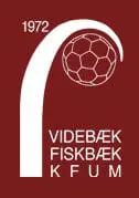 Logo for Videbæk Fiskbæk KFUM Håndbold med en bold og årstallet 1972