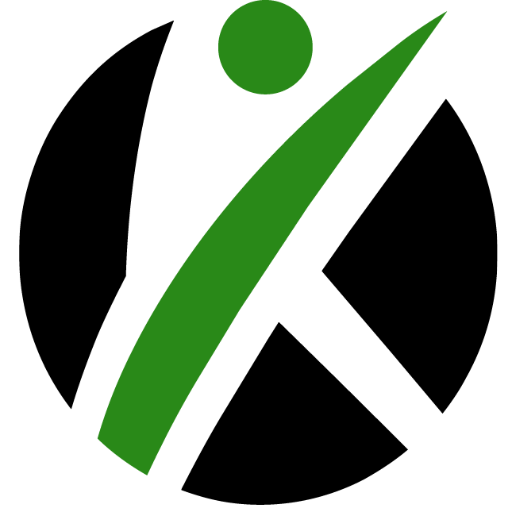Cirkulært logoikon for Kraftværket Videbæk i grøn og sort