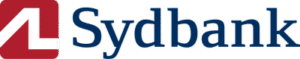 AL Sydbank logo med rødt ikon og mørkeblå tekst